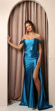 Nox Anabel E1043 Bustier Corset Satin Dress Detachable Off Shoulder Straps