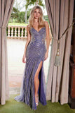 Nox Anabel E1530 Fitted Floor-Length Dress With A Fully Beaded Applique V-Neckline