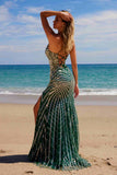 Nox Anabel E1530 Fitted Floor-Length Dress With A Fully Beaded Applique V-Neckline