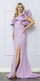 Nox Anabel E467 Long Sheath One Shoulder Ruffle Overlay Strap Gown