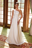 Nox Anabel E469 Elegant One Shoulder Long Satin A-Line Dress