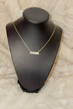 Mama Luxe Crystal Script Necklace