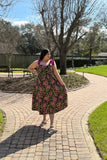 Rose Garden Ribbon Midi Dress