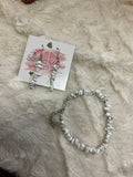 Natural Stone Chip Bracelet & Earring Set