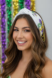 Mardi Gras Belle of the Bayou Beaded Topknot Headband