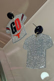 Texas Spirit “GO” Glitter Jersey Earrings
