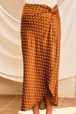 🤎Caffe Mocha Chic Knot Side Polka Dot Skirt