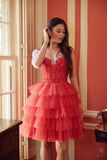 Nox Anabel E904 Short Tiered Ruffled A-Line Gown