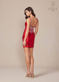 Nox Anabel E912 Short Satin Fitted Cocktail Dress
