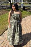 Southern Sage Strapless Midi Dress