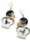 Texans Game Day Helmet & Jersey Drop Earrings