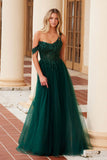 Nox Anabel F1567 Embroidered A-Line Sheer Boned Waistline Dress