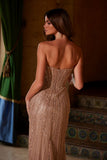Nox Anabel F1569 Fully Beaded Strapless Design Gown
