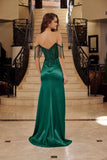 Nox Anabel F1571 Fringed Off-Shoulder Sequin Sweetheart Neckline Dress