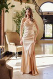 Nox Anabel F1571 Fringed Off-Shoulder Sequin Sweetheart Neckline Dress