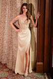 Nox Anabel F1571 Fringed Off-Shoulder Sequin Sweetheart Neckline Dress
