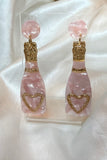 Champagne Bottle Pop Love Statement Drop Earrings