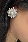 Pearl Sunburst Stud Earrings