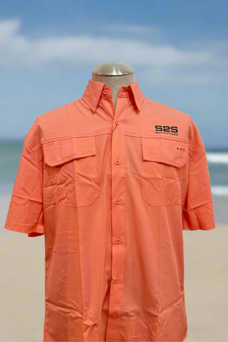 Coral Men's Button Down Fishing Shirts - S2S Outfitters