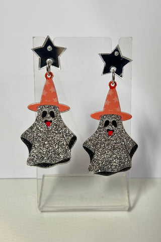 Halloween Glitter Ghost Earrings