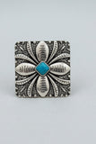 Turquoise Bloom Western Hat Clip