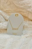 Mama Luxe Crystal Script Necklace