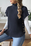 The Everly Button-Side Turtleneck Knit Vest (One-Size)