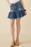 Denim Darling Curvy Ruffle Skirt