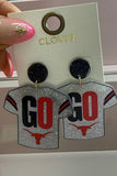 Texas Spirit “GO” Glitter Jersey Earrings