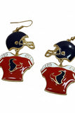 Texans Game Day Helmet & Jersey Drop Earrings