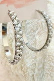 Pearl Luxe Sparkle Hoop Earrings