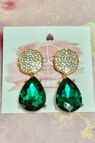 Vintage Crystal TearDrop Statement Earrings