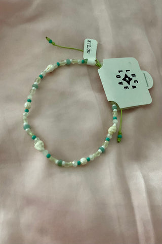 Blue and Clear Shell Anklet