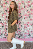 🐆 Effortlessly Wildly Chic Leopard Print Denim Romper🤎