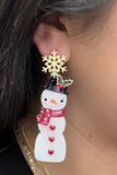 Mr. Snowman Acrylic Earrings