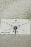 White Gold Dipped Dreamcatcher Pendant Necklace