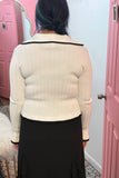 Vintage Classic Button Ribbed Knit Top