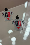 Texas Spirit “GO” Glitter Jersey Earrings