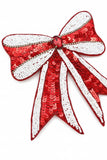 Red Zone Sequin Beaded Bow