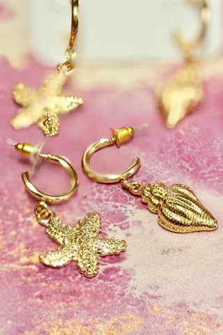 Golden Coast Mismatched Hoop Earrings