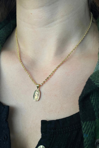 Guadalupe Rhodium Charm Necklace