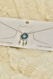 White Gold Dipped Dreamcatcher Pendant Necklace