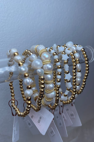 Handmade Pearl & Gold Bracelets -Marella