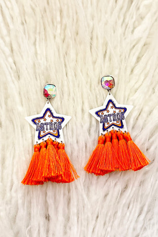 Astros Inspired Earrings