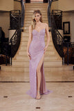 Nox Anabel G1652 Strapless V-Neck Sequin Dress