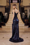 Nox Anabel G1655 Lace-Up Sequin Sheer Boned Waistline Dress