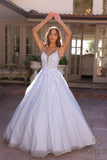 Nox Anabel H1357 Plunging Illusion Neckline Corset A-Line Ballgown