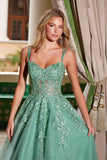 Nox Anabel H1682 A-Line Sweetheart Neckline Dress with Floral Applique