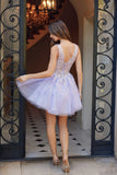 Nox Anabel H846 Short Glitter Sequin Applique A-Line Dress