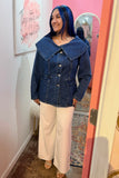 Modern Cowgirl Slim Fit Collared Button Down Denim Jacket